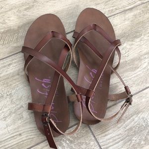 Brown leather sandals